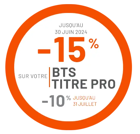 -15 % sur votre BTS ou Titre professionnel